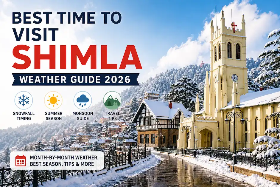 Best time to visit Shimla weather guide with snowfall and winter mountain views